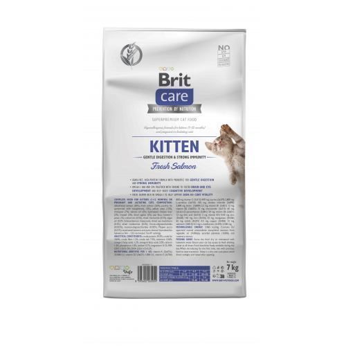 Сухой корм Brit Care Cat by Nutrition Kitten Gentle Digestion Strong Immunity для котят, с лососем, 7 кг 172543 фото