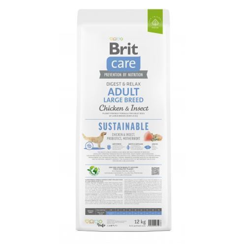 Сухой корм Brit Care Dog Sustainable Adult Large Breed для собак больших пород, с курицей и насекомыми, 12 кг 172183 фото