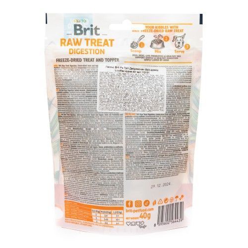 Лакомство для собак Brit Raw Treat freeze-dried Digestion для пищеварения, курица, 40 г 112131 фото