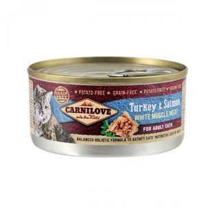 Вологий корм Carnilove Turkey & Salmon для котів, індичка та лосось, 100 г 100561/111283/8998 фото