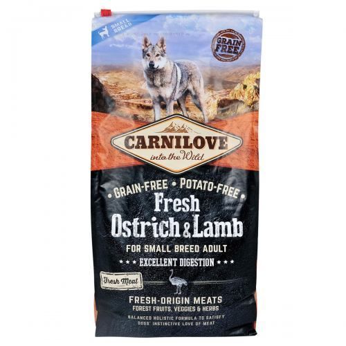 Сухий корм Carnilove Fresh Ostrich & Lamb для дорослих собак дрібних порід, ягня та страус, 6 кг 170870/7496 фото