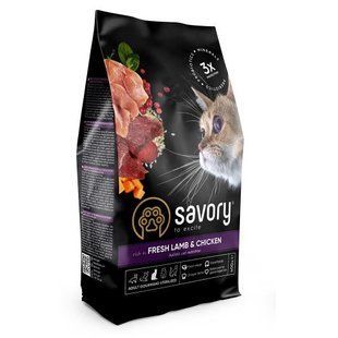 Сухий корм Savory для стерилізованих котів, зі свіжим ягням і куркою, 400 г 30105 фото