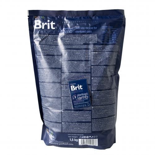 Сухой корм Brit Premium Cat Nature Sterilized Lamb для стерилизованных кошек, с ягненком, 1500 г 171863 фото