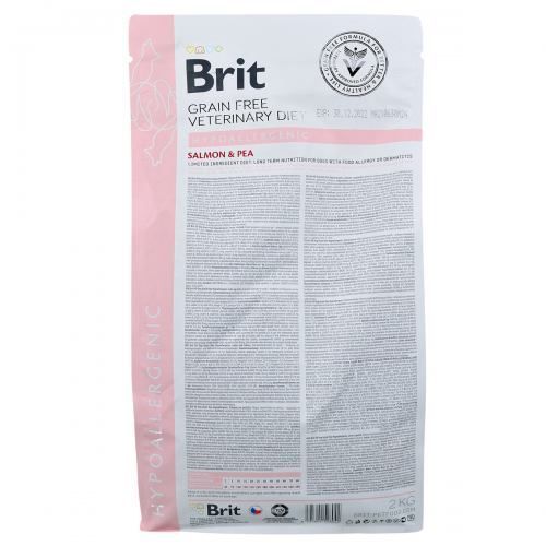 Сухой корм Brit GF VetDiet Dog Hypoallergenic для собак, при пищевой аллергии, с лососем, горохом и гречкой, 2 кг 170939/8042 фото