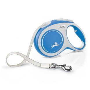 Рулетка Flexi New Comfort для собак, лента, размер L, 5 м (синяя) FL 043714 фото