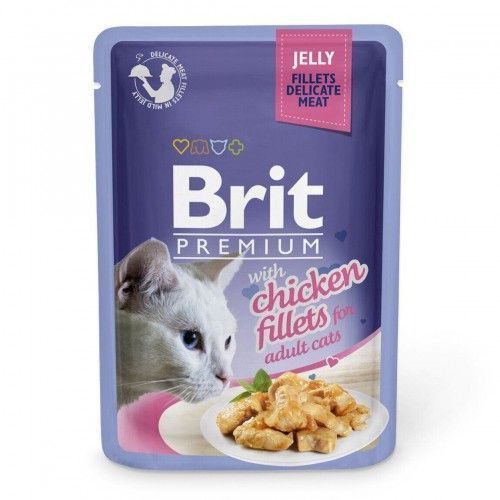 Набір вологих кормів Brit Premium pouches &laquo;Сімейна тарілка філе в желе&raquo; для котів, асорті із 4 смаків, 12 шт. х 85 г 111245/408 фото