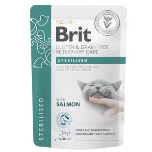 Корм влажный Brit GF VD Care Sterilised для кошек с лососем 85 г 101115_1 фото