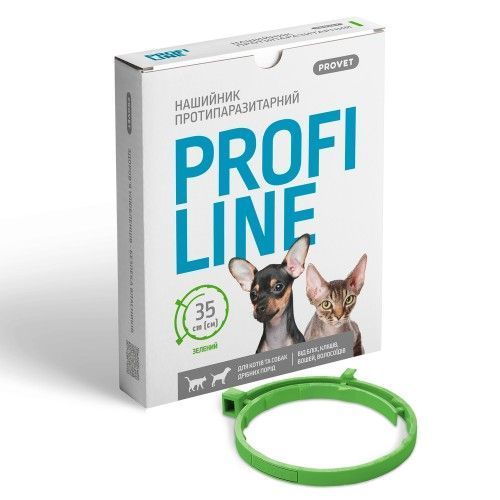 Ошейник Provet Profiline для кошек и собак 35 см, зеленый (инсектоакарицид) PR243097 фото