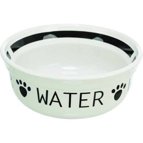 Миска Trixie Water керамічна для собак 1,6 d 20 см біло-чорна 24487 фото