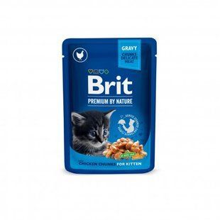 Вологий корм Brit Premium Cat Pouch для кошенят, з куркою, 100 г 100274/506026 фото