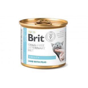 Влажный корм Brit GF VetDiet Obesity для кошек, при ожирении и избыточном весе, с ягненком, 200 г 100711 фото