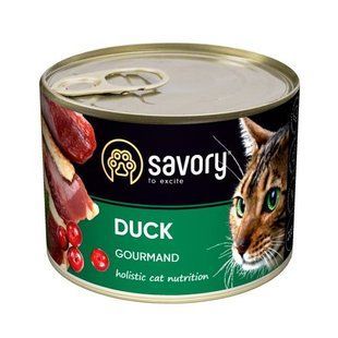 Вологий корм Savory для дорослих вибагливих котів, з качкою, 200 г 30617 фото
