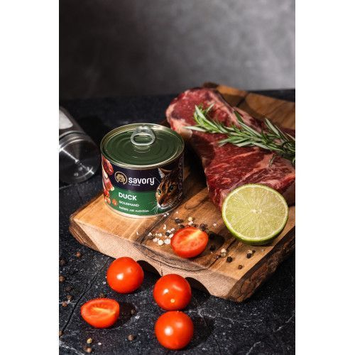 Вологий корм Savory для дорослих вибагливих котів, з качкою, 200 г 30617 фото