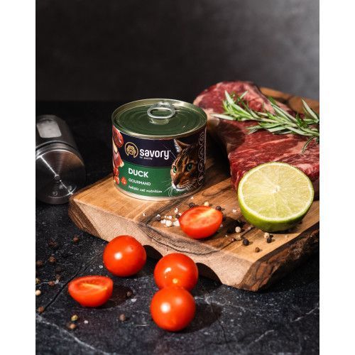 Вологий корм Savory для дорослих вибагливих котів, з качкою, 200 г 30617 фото