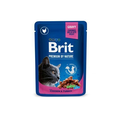 Набор влажных кормов Brit Premium Cat Pouch &laquo;Мясная тарелка&raquo; для котов, 4 шт х 100 г 100277/506262 фото