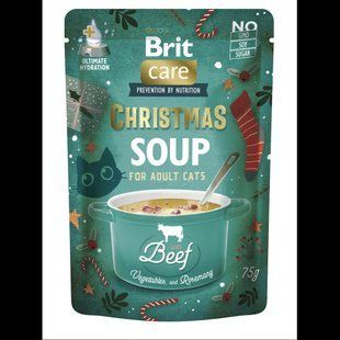 Корм вологий Brit Care Christmas Beef Soup для котів різдвяний суп з яловичиною 75 г 1111215153 фото