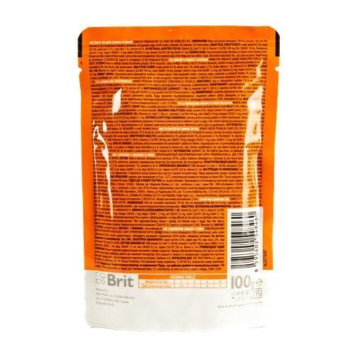 Вологий корм Brit Premium Cat pouch для стерилізованих котів, лосось, 100 г 111833 фото