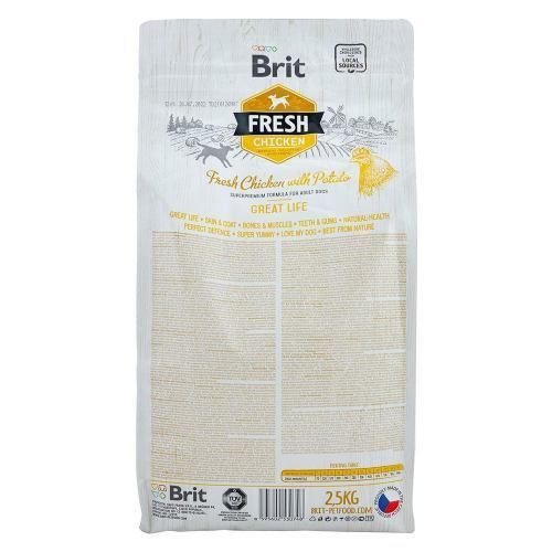 Сухой корм Brit Fresh для взрослых собак всех пород, с курицей и картофелем, 2,5 кг 170990/0748 фото
