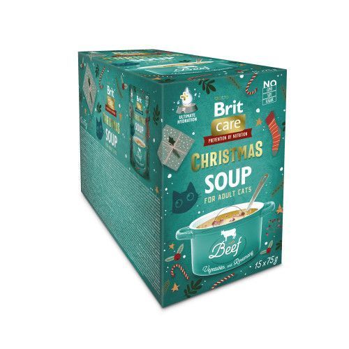Корм вологий Brit Care Christmas Beef Soup для котів різдвяний суп з яловичиною 75 г 1111215153 фото