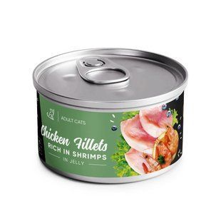 Корм вологий Savory Chicken Fillets rich in Shrimp in Jelly for Adult Cats філе курки з креветками в желе для дорослих котів, 70 г 20994 фото