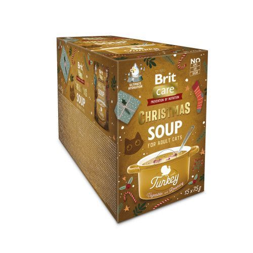 Корм вологий Brit Care Christmas Turkey Soup для котів різдвяний суп з індичкою 75 г 1111215154 фото