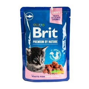 Вологий корм Brit Premium Cat pouch для кошенят, біла риба, 100 г 111835 фото