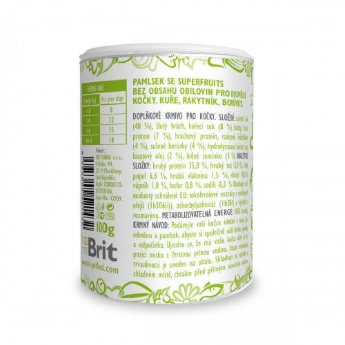 Лакомства для кошек Brit Care Cat Snack Superfruits Chicken, курица 100 г 111269 фото
