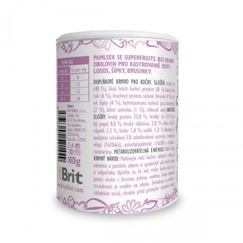 Лакомства для кошек Brit Care Cat Snack Superfruits Salmon, лосось, 100 г 111270 фото