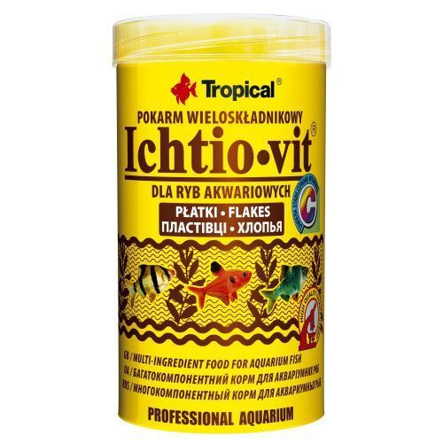 Сухий корм Tropical Ichtio-Vit для всіх акваріумних риб, 100 г (пластівці) 77005 фото