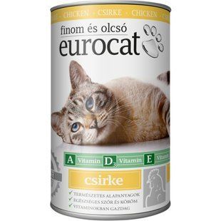 Корм вологий EuroCat Poultry для котів шматочки в желе з птицею 415 г 848095 фото