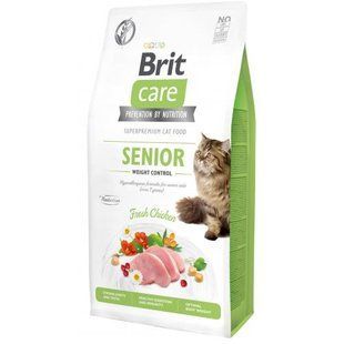 Сухой корм Brit Care Cat GF Senior Weight Control для пожилых кошек с избыточным весом, курица, 7 кг 171313 фото