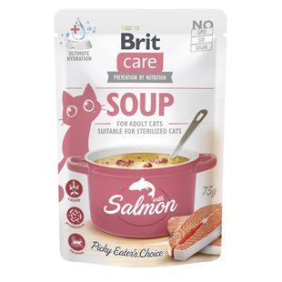 Корм влажный "Суп для кошек Brit Care Soup with Salmon с лососем", 75 г 101153 фото