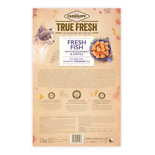 Сухой корм Carnilove True Fresh Cat для взрослых кошек, с рыбой, 4,8 кг 172158 фото