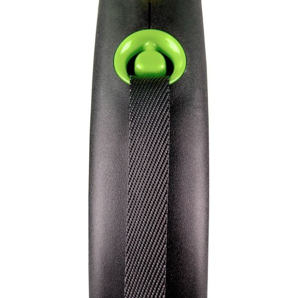 Рулетка Flexi Black Design для собак, лента, размер L, 5 м (зеленая) FL 034125 фото