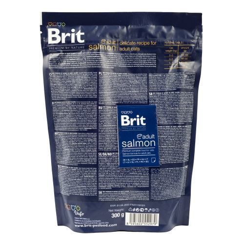 Сухой корм Brit Premium Cat by Nature Adult Salmon для кошек с лососем, 300 г 171844 фото