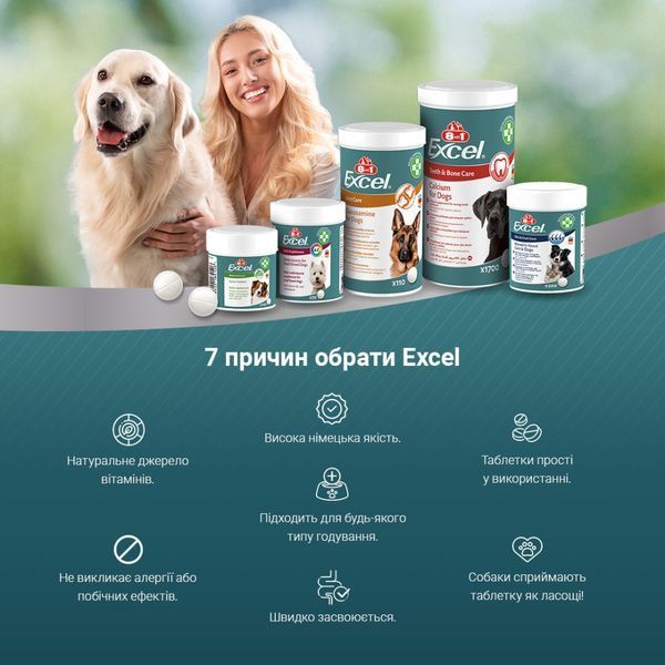 Вітаміни 8in1 Excel Multi Vitamin Small Breed для собак дрібних порід мультивітамін 70 шт 661825 фото