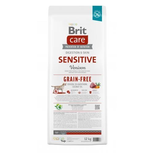 Сухой корм Brit Care Dog Grain-free Sensitive для собак с чувствительным пищеварением, беззерновой с олениной, 12 кг 172210 фото