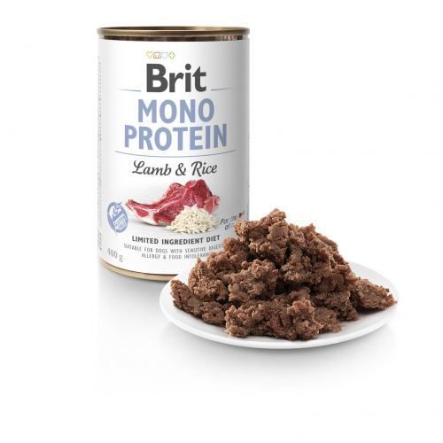 Влажный корм Brit Mono Protein Lamb & Rice для собак, с ягнятиной и рисом, 400 г 100833/100053/9728 фото