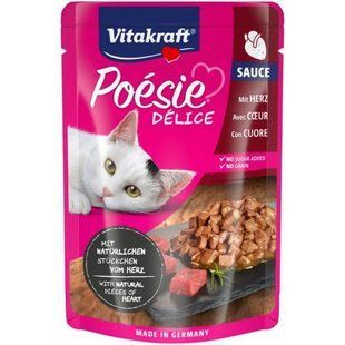 Вологий корм Vitakraft Po&eacute;sie D&eacute;lice для котів, серця в соусі, 85 г 35289 фото