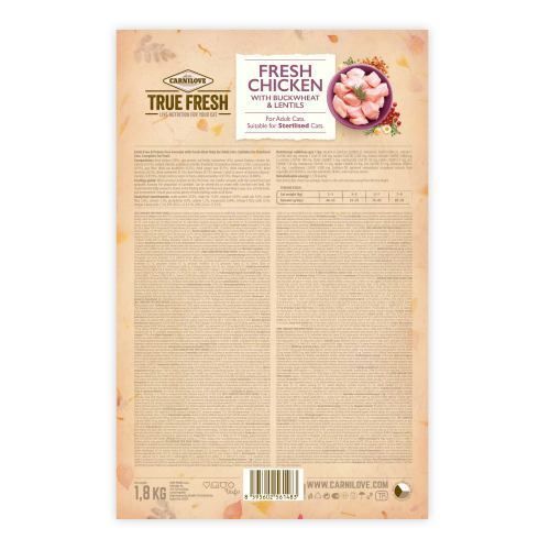 Сухой корм Carnilove True Fresh Cat для взрослых кошек, с курицей, 1,8 кг 172163 фото