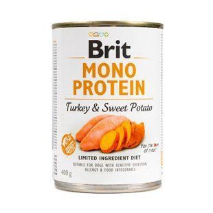 Влажный корм Brit Mono Protein Turkey & Sweet Potato для собак, с индейкой и бататом, 400 г 100056/9759 фото