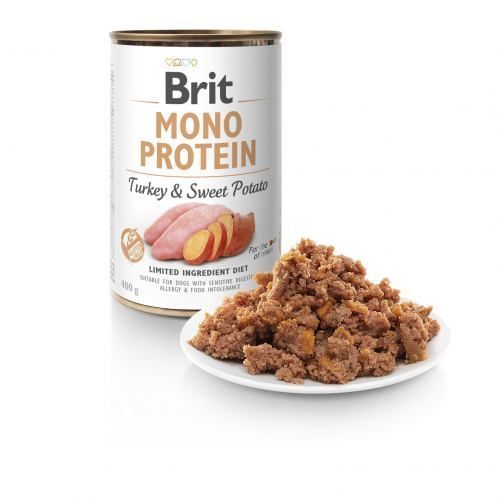 Влажный корм Brit Mono Protein Turkey & Sweet Potato для собак, с индейкой и бататом, 400 г 100056/9759 фото