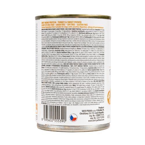Влажный корм Brit Mono Protein Turkey & Sweet Potato для собак, с индейкой и бататом, 400 г 100056/9759 фото