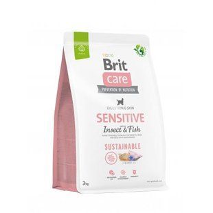 Сухой корм Brit Care Dog Sustainable Sensitive для собак с чувствительным пищеварением, с рыбой и насекомыми, 3 кг 172188 фото