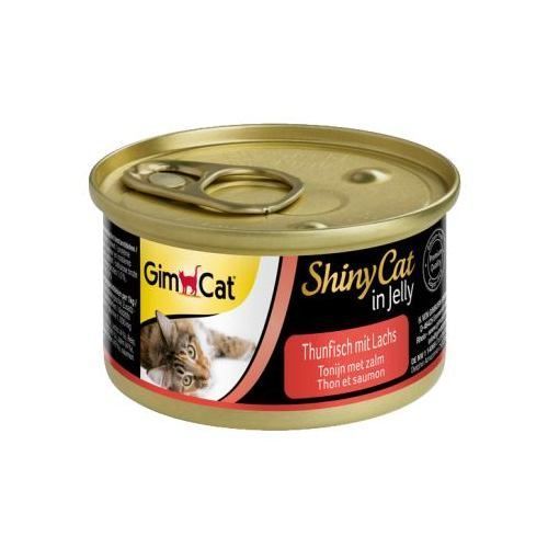 Вологий корм GimCat Shiny Cat для котів, з тунцем та лососем, 70 г G-414317/195 фото