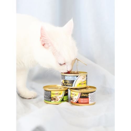 Вологий корм GimCat Shiny Cat для котів, з тунцем та лососем, 70 г G-414317/195 фото