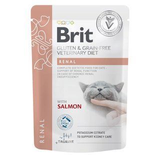 Корм влажный Brit GF VD Renal для кошек с лососем 85 г 101113_1 фото