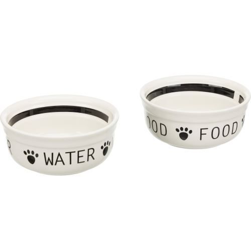 Миски Trixie Eat on Feet для собак, на металевій підставці, керамічні, 15 см, 2х600 мл 24641 фото