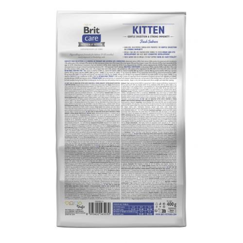 Сухой корм Brit Care Cat by Nutrition Kitten Gentle Digestion Strong Immunity для котят, с лососем, 400 г 172541 фото