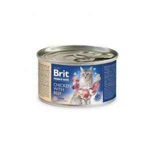 Влажный корм Brit Premium by Nature для кошек, с курицей и говядиной, 200 г 100614/5018 фото